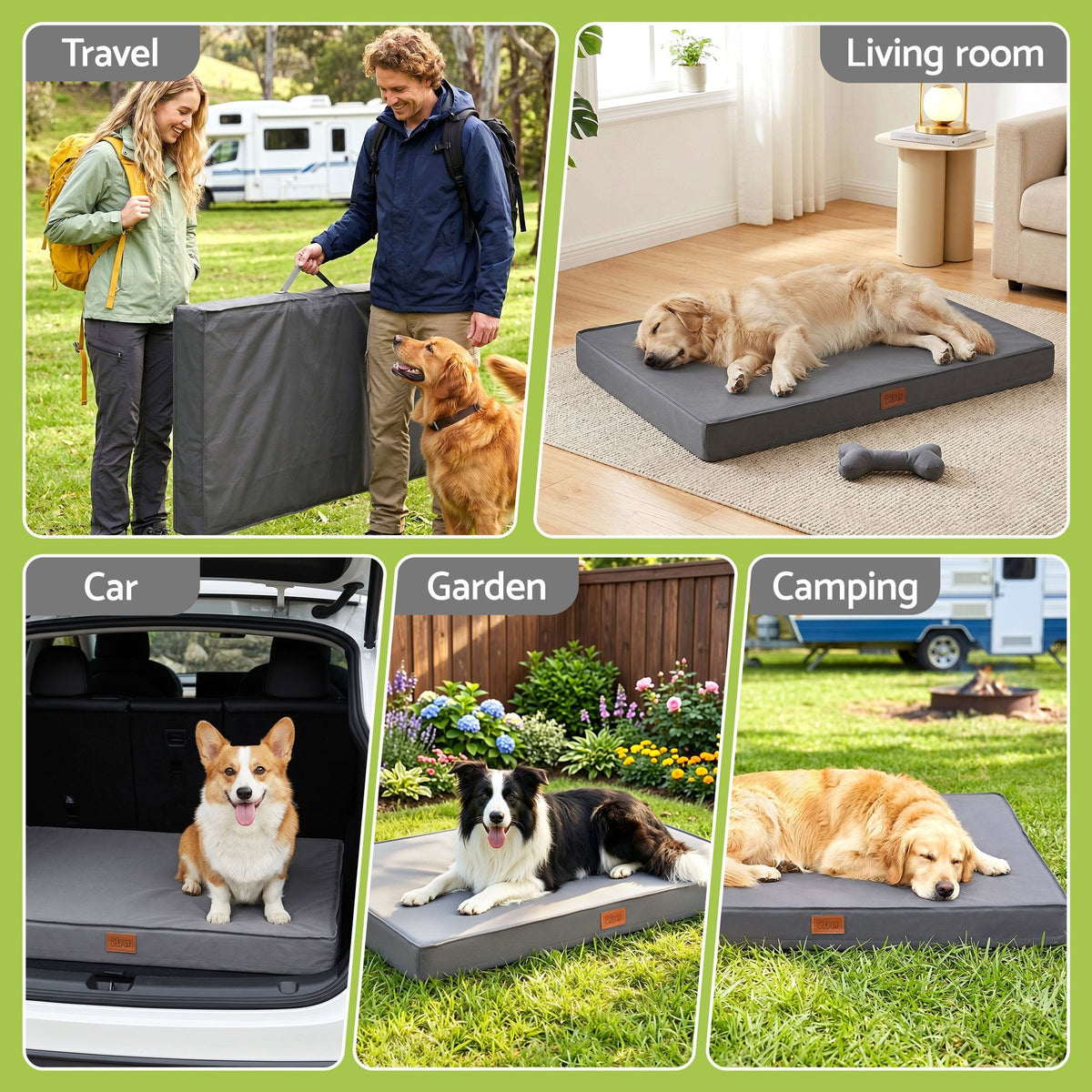 Alona.com.au Pet Care > Dog Supplies > Dog Beds i.Pet Dog Bed Large Water-resistant Egg Crate Foam Orthopedic Pet Mat Grey