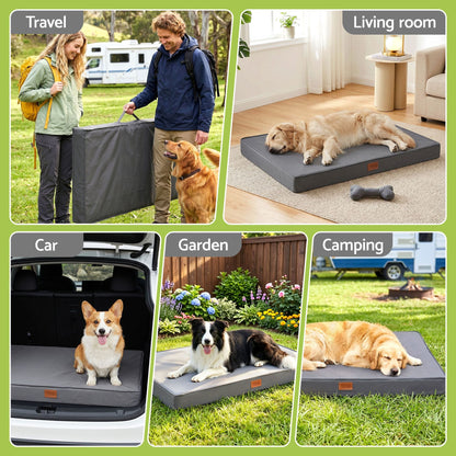 Alona.com.au Pet Care > Dog Supplies > Dog Beds i.Pet Dog Bed Large Water-resistant Egg Crate Foam Orthopedic Pet Mat Grey