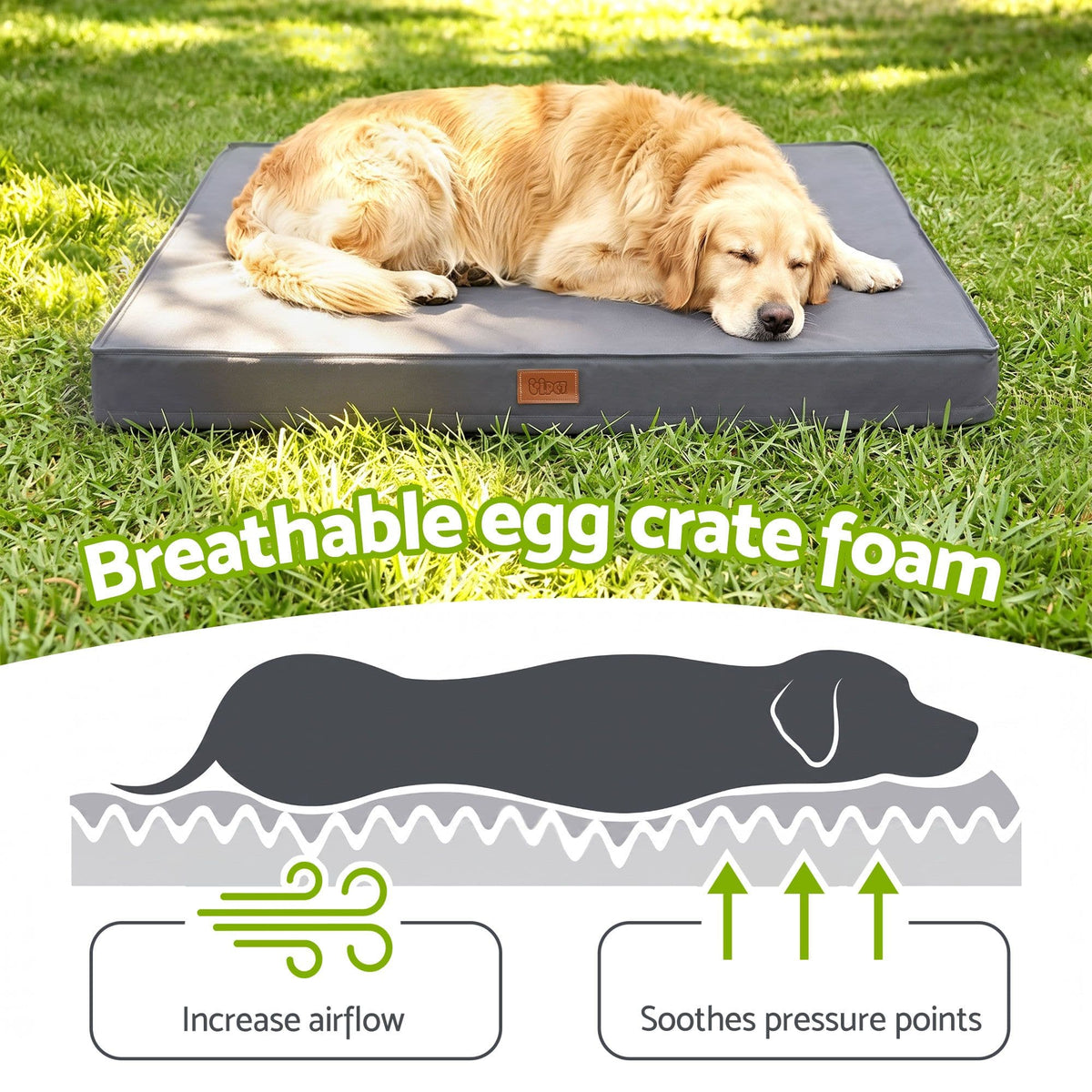 Alona.com.au Pet Care > Dog Supplies > Dog Beds i.Pet Dog Bed Large Water-resistant Egg Crate Foam Orthopedic Pet Mat Grey