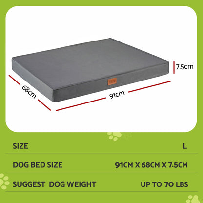 Alona.com.au Pet Care > Dog Supplies > Dog Beds i.Pet Dog Bed Large Water-resistant Egg Crate Foam Orthopedic Pet Mat Grey