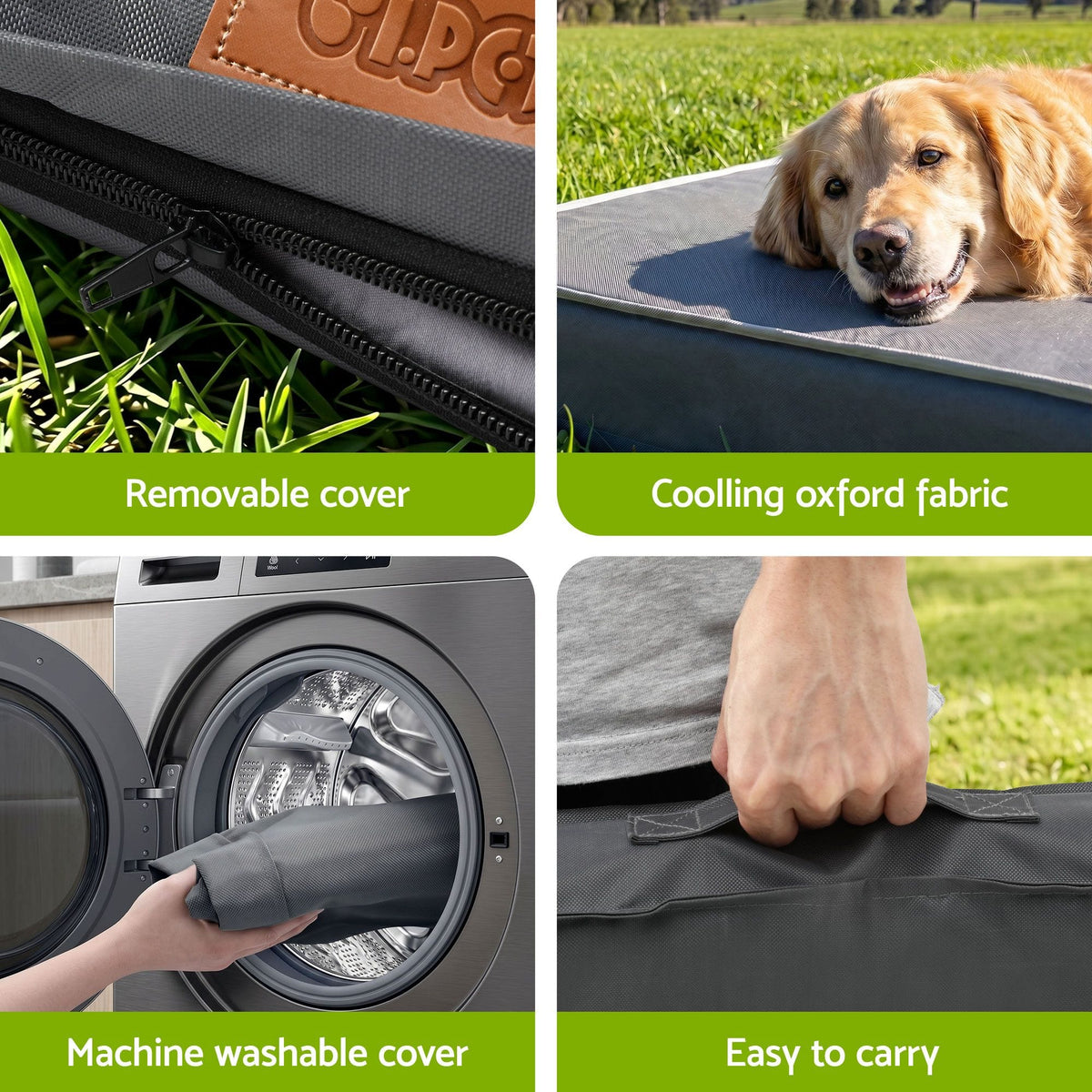 Alona.com.au Pet Care > Dog Supplies > Dog Beds i.Pet Dog Bed Large Water-resistant Egg Crate Foam Orthopedic Pet Mat Grey
