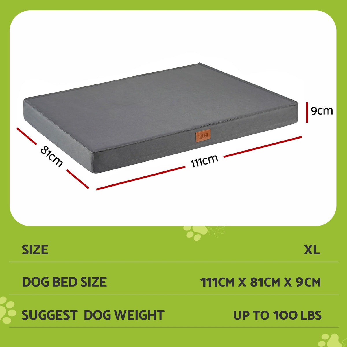 Alona.com.au Pet Care > Dog Supplies > Dog Beds i.Pet Dog Bed XL Water-resistant Egg Crate Foam Orthopedic Pet Mat Grey