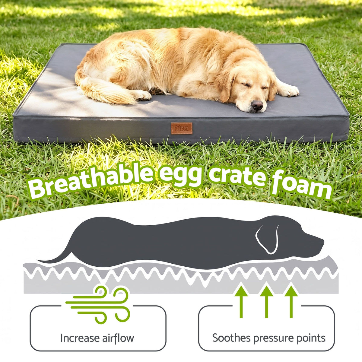 Alona.com.au Pet Care > Dog Supplies > Dog Beds i.Pet Dog Bed XL Water-resistant Egg Crate Foam Orthopedic Pet Mat Grey