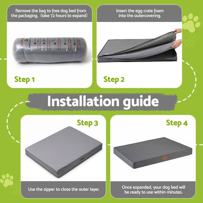 Alona.com.au Pet Care > Dog Supplies > Dog Beds i.Pet Dog Bed XL Water-resistant Egg Crate Foam Orthopedic Pet Mat Grey