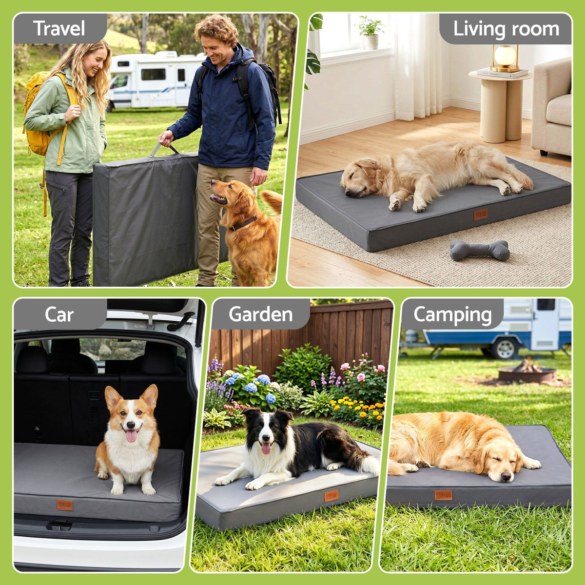 Alona.com.au Pet Care > Dog Supplies > Dog Beds i.Pet Dog Bed XL Water-resistant Egg Crate Foam Orthopedic Pet Mat Grey