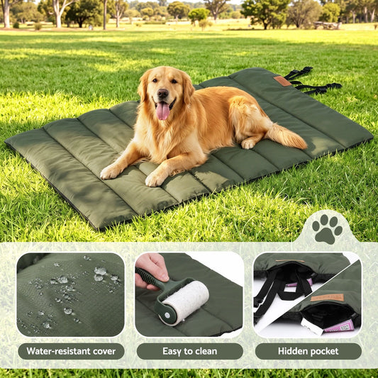 Alona.com.au Pet Care > Dog Supplies > Dog Beds i.Pet Outdoor Dog Bed Large Water-resistant Washable Foldable Travel Dog Mat Green