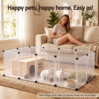 Alona.com.au Pet Care > Dog Supplies > Dog Playpens & Gates i.Pet Pet Dog Playpen 20 Panels with Baseboard DIY Enclosure Small Animal Rabbit Pen