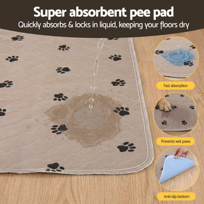 Alona.com.au Pet Care > Dog Supplies > Dog Training Aids i.Pet Pet Training Pads Washable Dog Pee Pads Puppy Toilet Mat 183x183cm