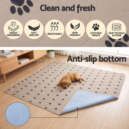 Alona.com.au Pet Care > Dog Supplies > Dog Training Aids i.Pet Pet Training Pads Washable Dog Pee Pads Puppy Toilet Mat 183x183cm