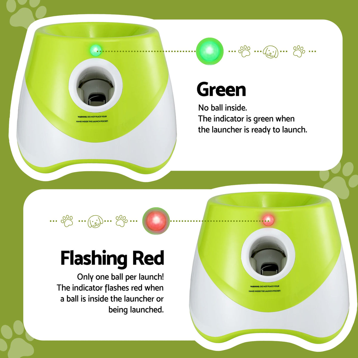 Alona.com.au Pet Care > Toys > Dog Toys i.Pet Dog Ball Launcher Thrower with 6 Balls & 3/6/9m Launch Distances Green