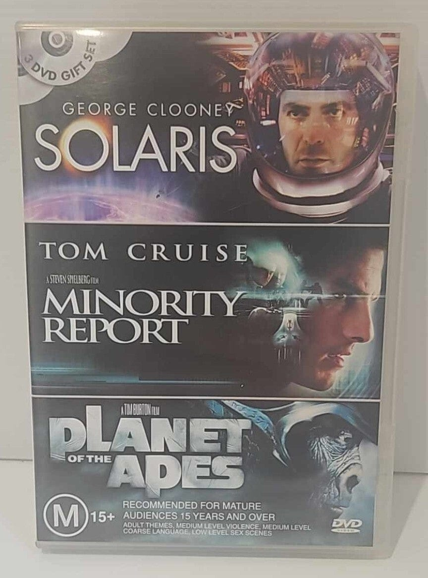 Alona.com.au SOLARIS - MINORITY - PLANET OF THE APES. GEORGE CLOONEY, TOM CRUISE. 3 MOVIE DVD