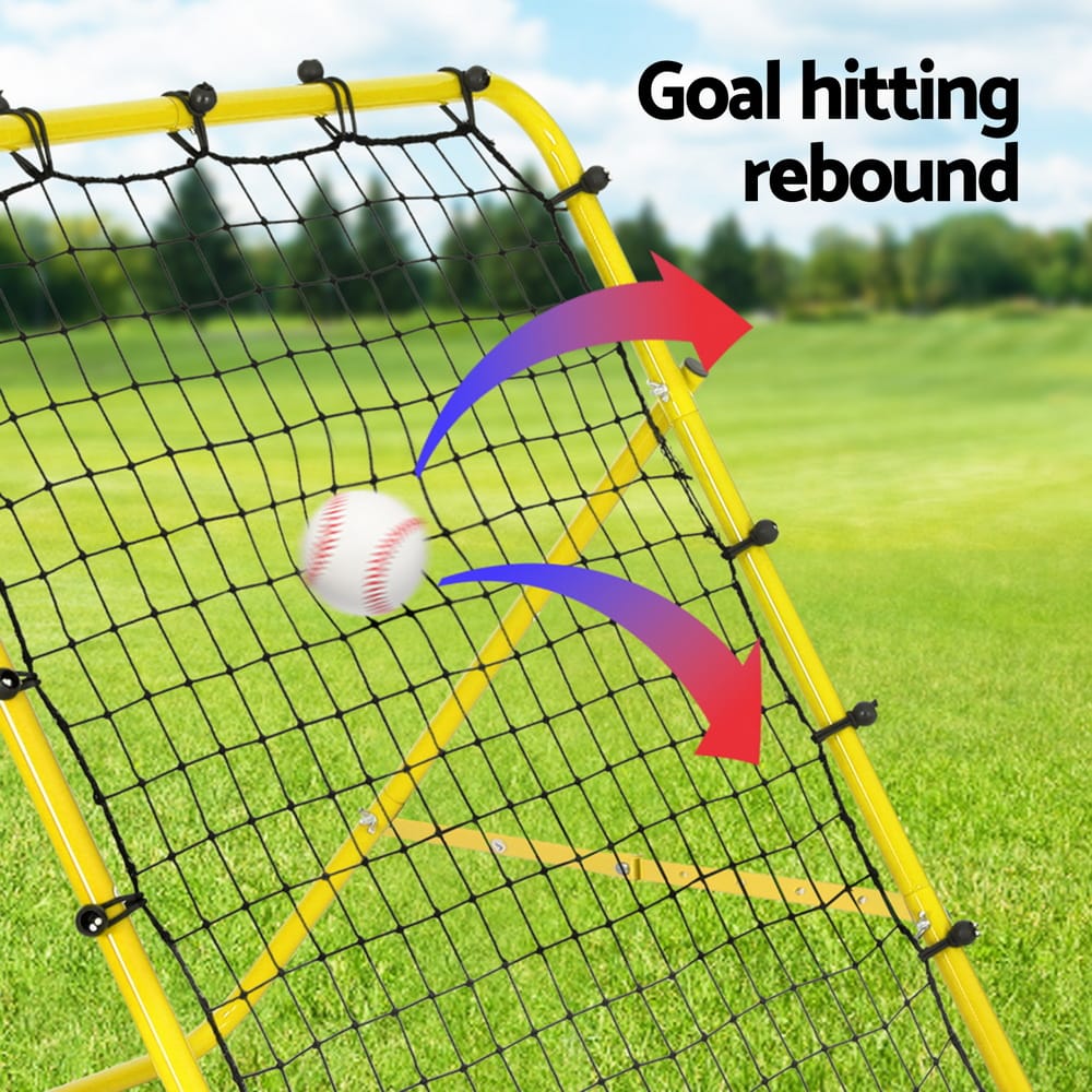 Alona.com.au Sports & Fitness > Ball Sports > Soccer & Soccer Accessories Everfit Baseball Soccer Net Rebounder Football Goal Net Sports Training Aid Yellow