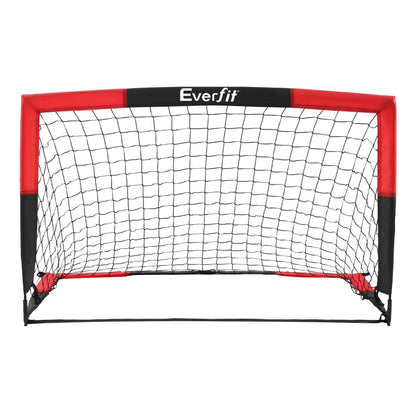 Alona.com.au Sports & Fitness > Ball Sports > Soccer & Soccer Accessories Everfit Pop Up Soccer Goal Nets Heavy Duty Portable Kids Training Set 2 Pcs Red