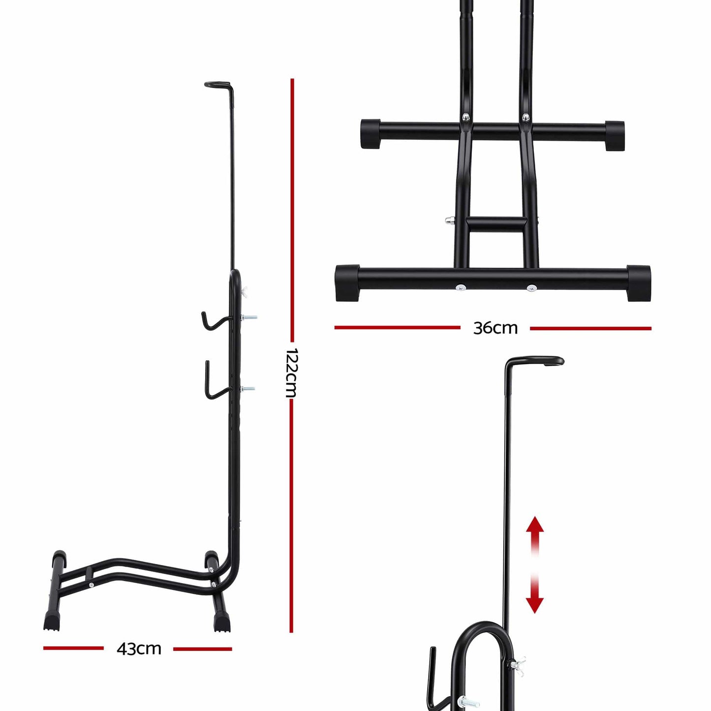 Alona.com.au Sports & Fitness > Bikes & Accessories > Bicycle Stands & Storage Weisshorn 4-in-1 Bike Parking Stand Vertical Floor Storage Rack for 24"-27.5" Bicycles, Adjustable Height Repair Maintenance Stand, Stable Indoor Garage Space Saver with Non-slip Rubber Feet