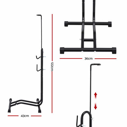 Alona.com.au Sports & Fitness > Bikes & Accessories > Bicycle Stands & Storage Weisshorn 4-in-1 Bike Parking Stand Vertical Floor Storage Rack for 24"-27.5" Bicycles, Adjustable Height Repair Maintenance Stand, Stable Indoor Garage Space Saver with Non-slip Rubber Feet