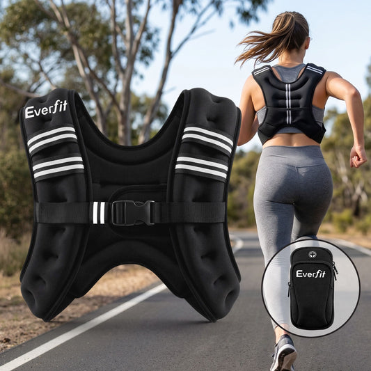 Alona.com.au Sports & Fitness > Exercise, Gym & Fitness > Gym Equipment & Accessories Everfit 3kg Weighted Vest Men Women, Reflective Running Vest with Armband Pouch