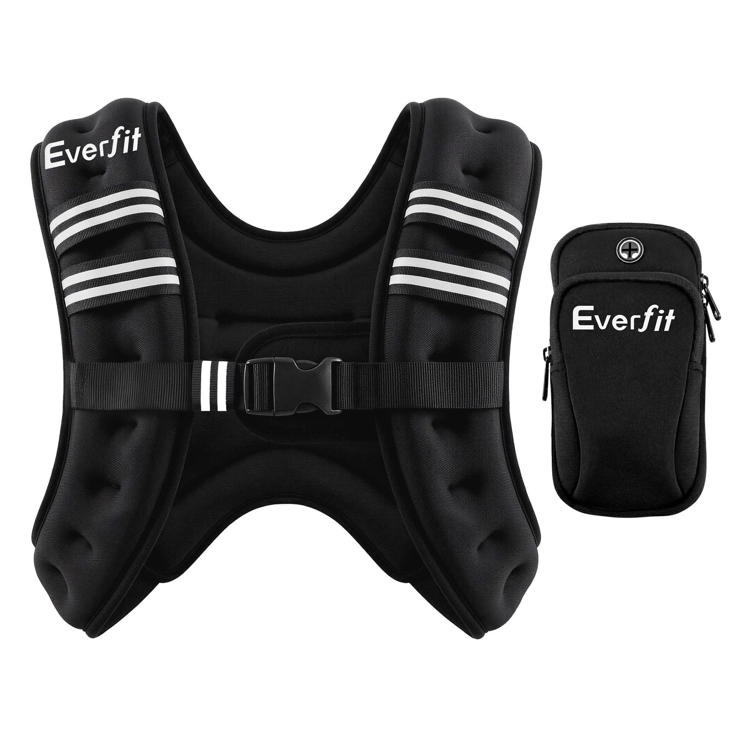Alona.com.au Sports & Fitness > Exercise, Gym & Fitness > Gym Equipment & Accessories Everfit 3kg Weighted Vest Men Women, Reflective Running Vest with Armband Pouch