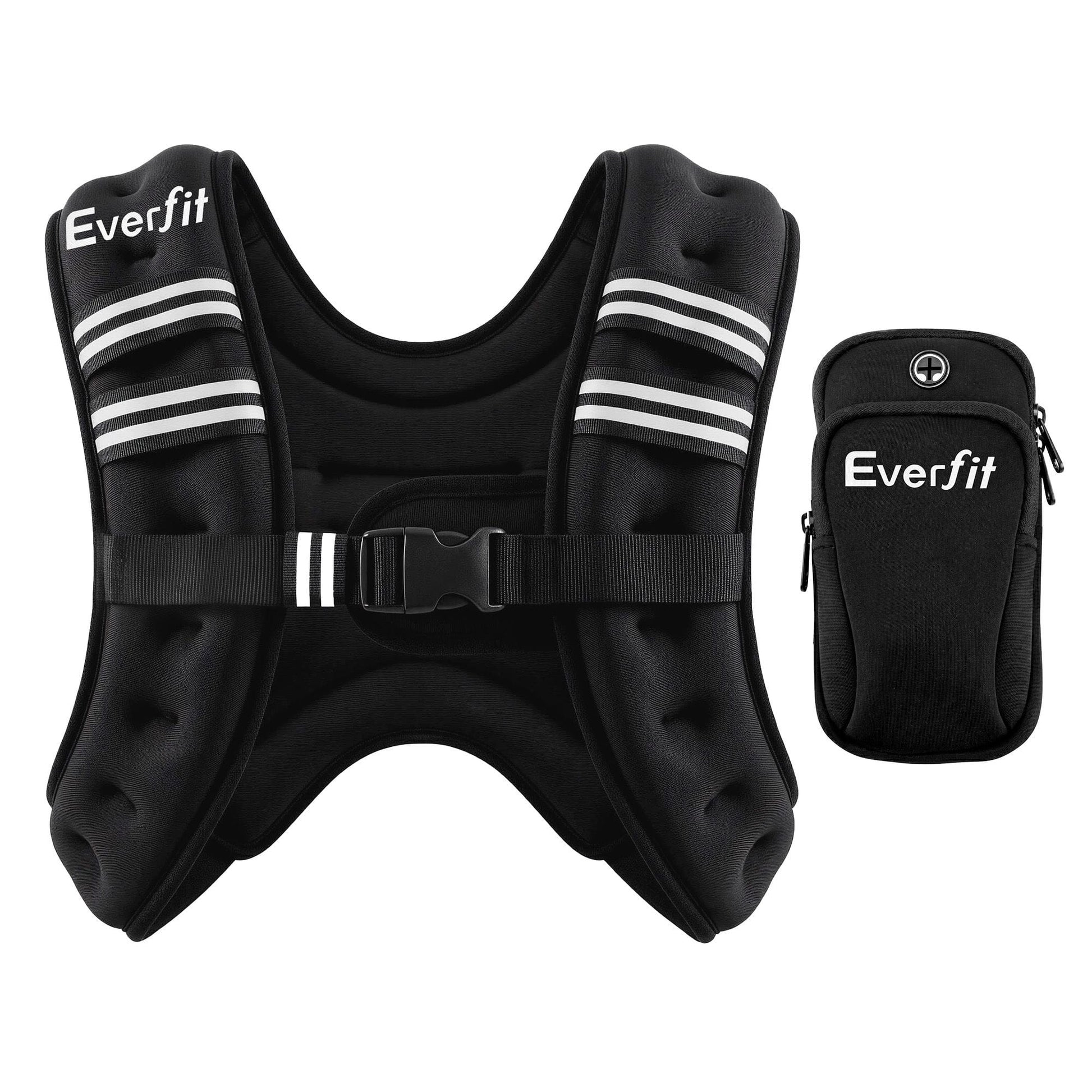 Alona.com.au Sports & Fitness > Exercise, Gym & Fitness > Gym Equipment & Accessories Everfit 3kg Weighted Vest Men Women, Reflective Running Vest with Armband Pouch