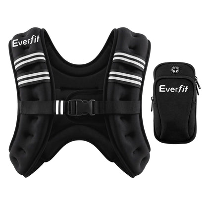 Alona.com.au Sports & Fitness > Exercise, Gym & Fitness > Gym Equipment & Accessories Everfit 3kg Weighted Vest Men Women, Reflective Running Vest with Armband Pouch