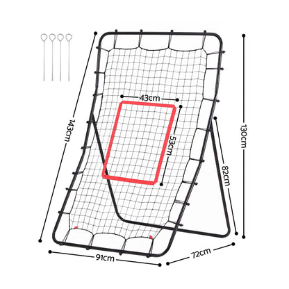 Alona.com.au Sports & Fitness > Exercise, Gym & Fitness > Gym Equipment & Accessories Everfit Baseball Rebounder Net Pitching Practice Target Screen 143cm