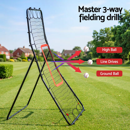 Alona.com.au Sports & Fitness > Exercise, Gym & Fitness > Gym Equipment & Accessories Everfit Baseball Rebounder Net Pitching Practice Target Screen 143cm