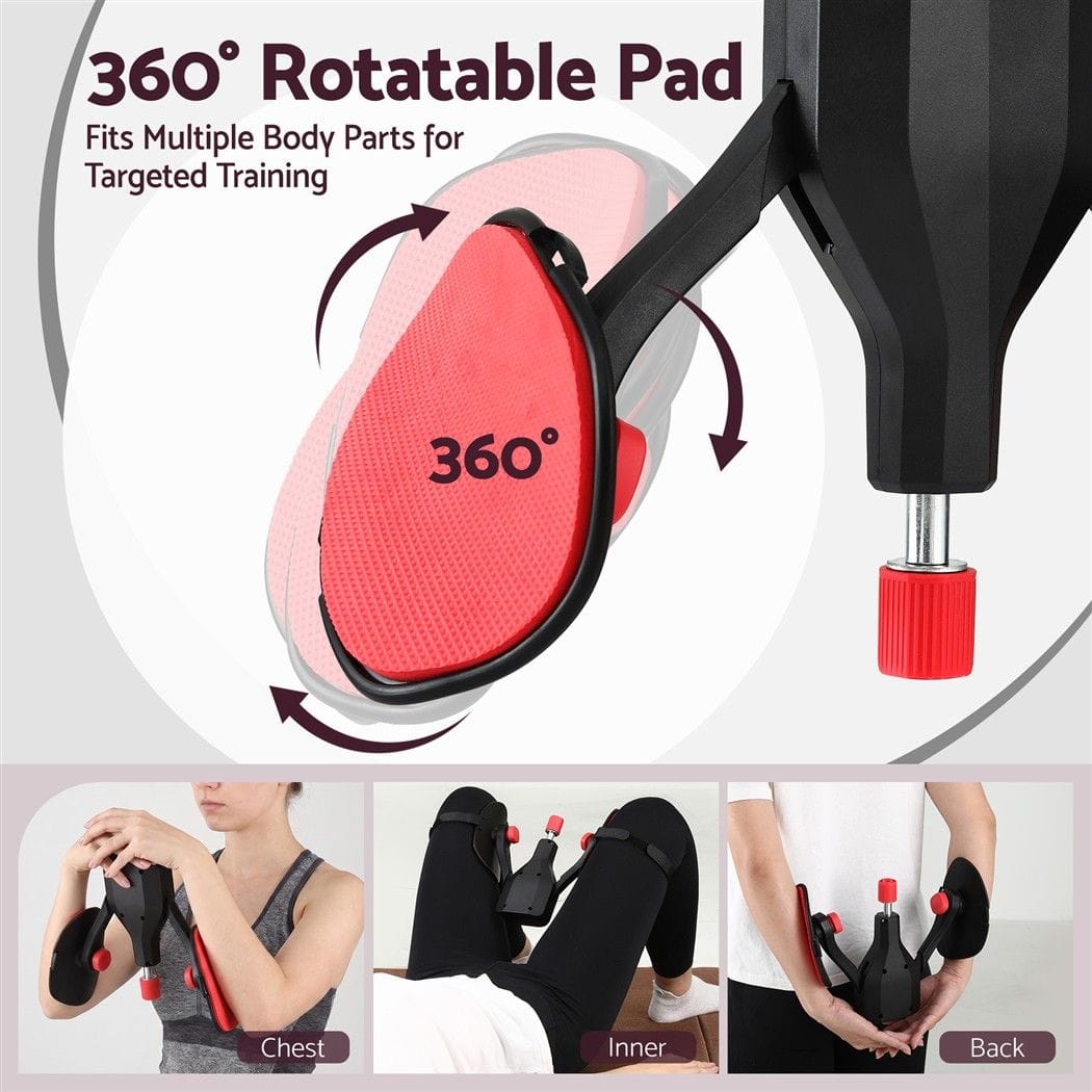 Alona.com.au Sports & Fitness > Exercise, Gym & Fitness > Gym Equipment & Accessories Everfit Pelvic Floor Exerciser Inner Thigh Kegel Trainer 35KG 360 Adjustable Men Women Black & Red