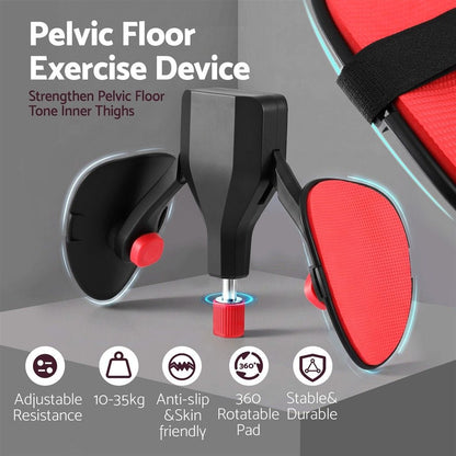 Alona.com.au Sports & Fitness > Exercise, Gym & Fitness > Gym Equipment & Accessories Everfit Pelvic Floor Exerciser Inner Thigh Kegel Trainer 35KG 360 Adjustable Men Women Black & Red
