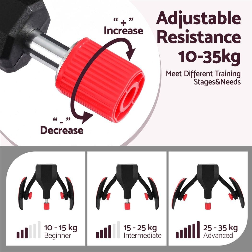 Alona.com.au Sports & Fitness > Exercise, Gym & Fitness > Gym Equipment & Accessories Everfit Pelvic Floor Exerciser Inner Thigh Kegel Trainer 35KG 360 Adjustable Men Women Black & Red