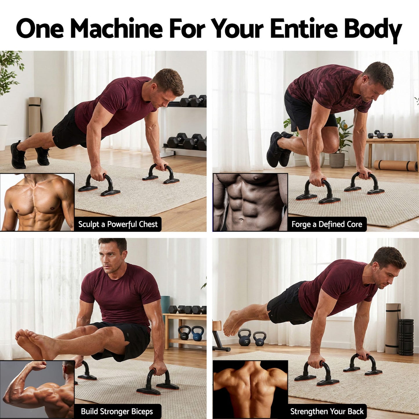 Alona.com.au Sports & Fitness > Exercise, Gym & Fitness > Gym Equipment & Accessories Everfit Push Up Bars Stands Parallel Handles Home Gym Fitness Strength Training