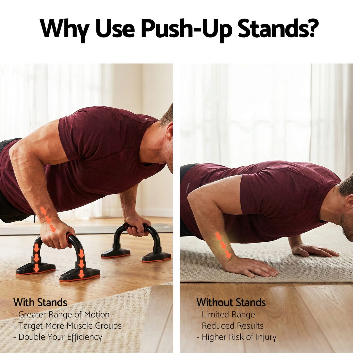 Alona.com.au Sports & Fitness > Exercise, Gym & Fitness > Gym Equipment & Accessories Everfit Push Up Bars Stands Parallel Handles Home Gym Fitness Strength Training