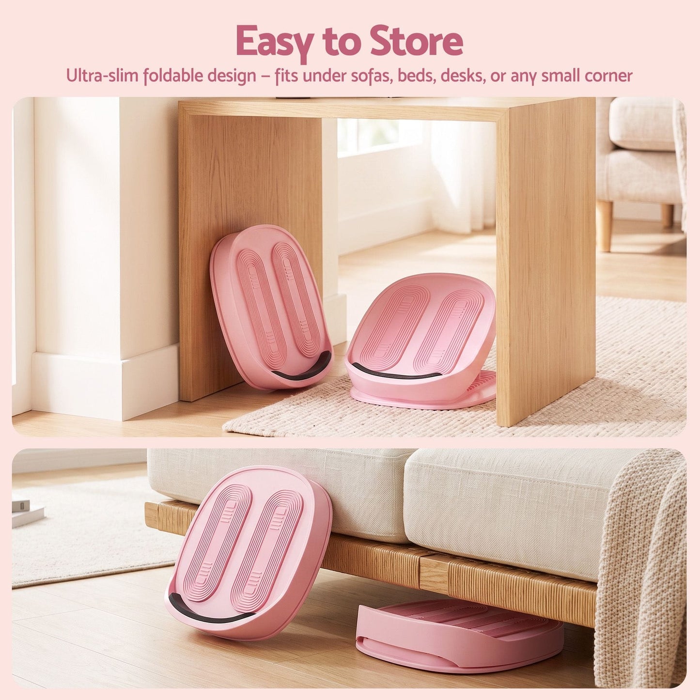 Alona.com.au Sports & Fitness > Exercise, Gym & Fitness > Gym Equipment & Accessories Everfit Slant Board, Balance Board, 14-Level Adjustable Incline Calf Stretcher for Stretching, Squats and Home Fitness Pink