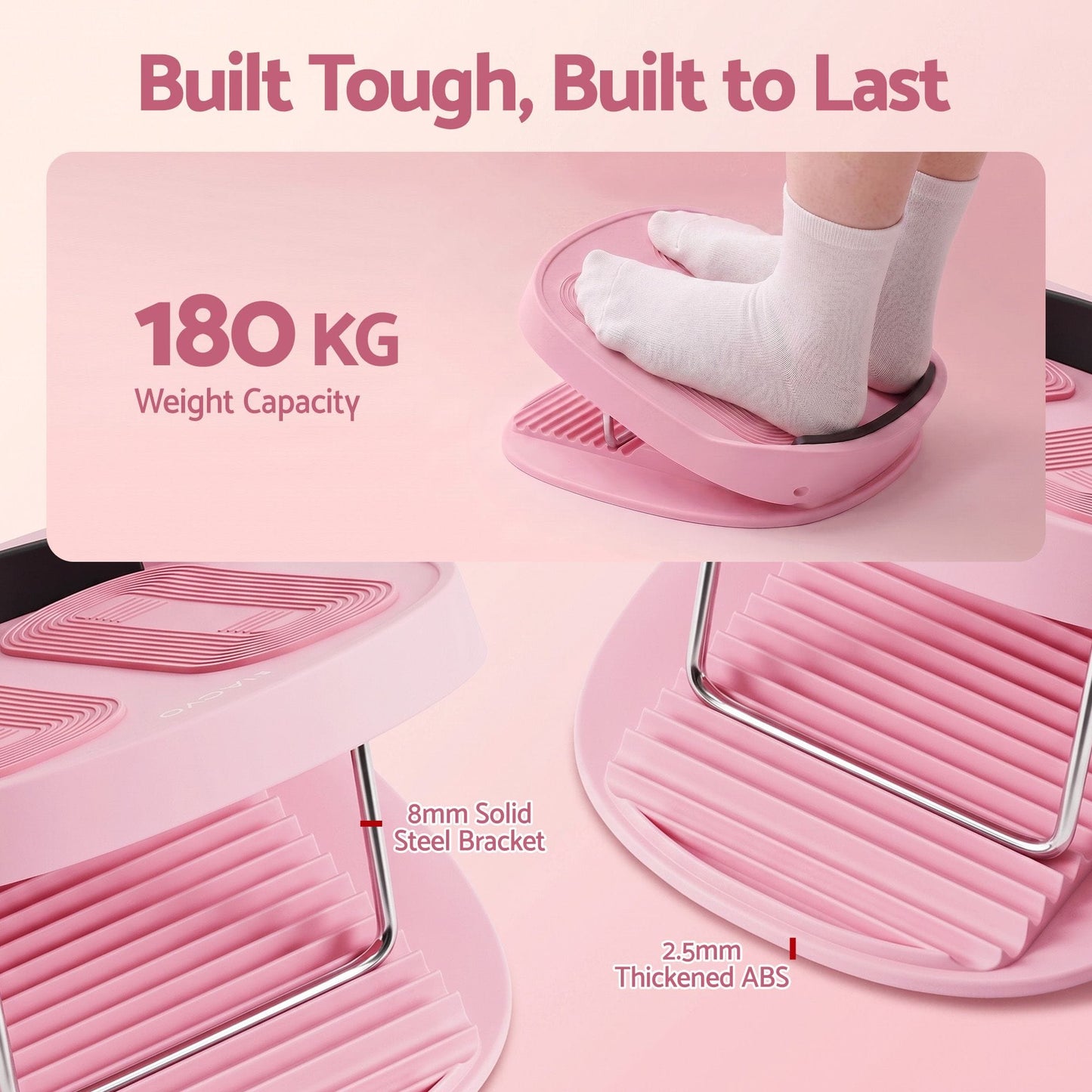 Alona.com.au Sports & Fitness > Exercise, Gym & Fitness > Gym Equipment & Accessories Everfit Slant Board, Balance Board, 14-Level Adjustable Incline Calf Stretcher for Stretching, Squats and Home Fitness Pink