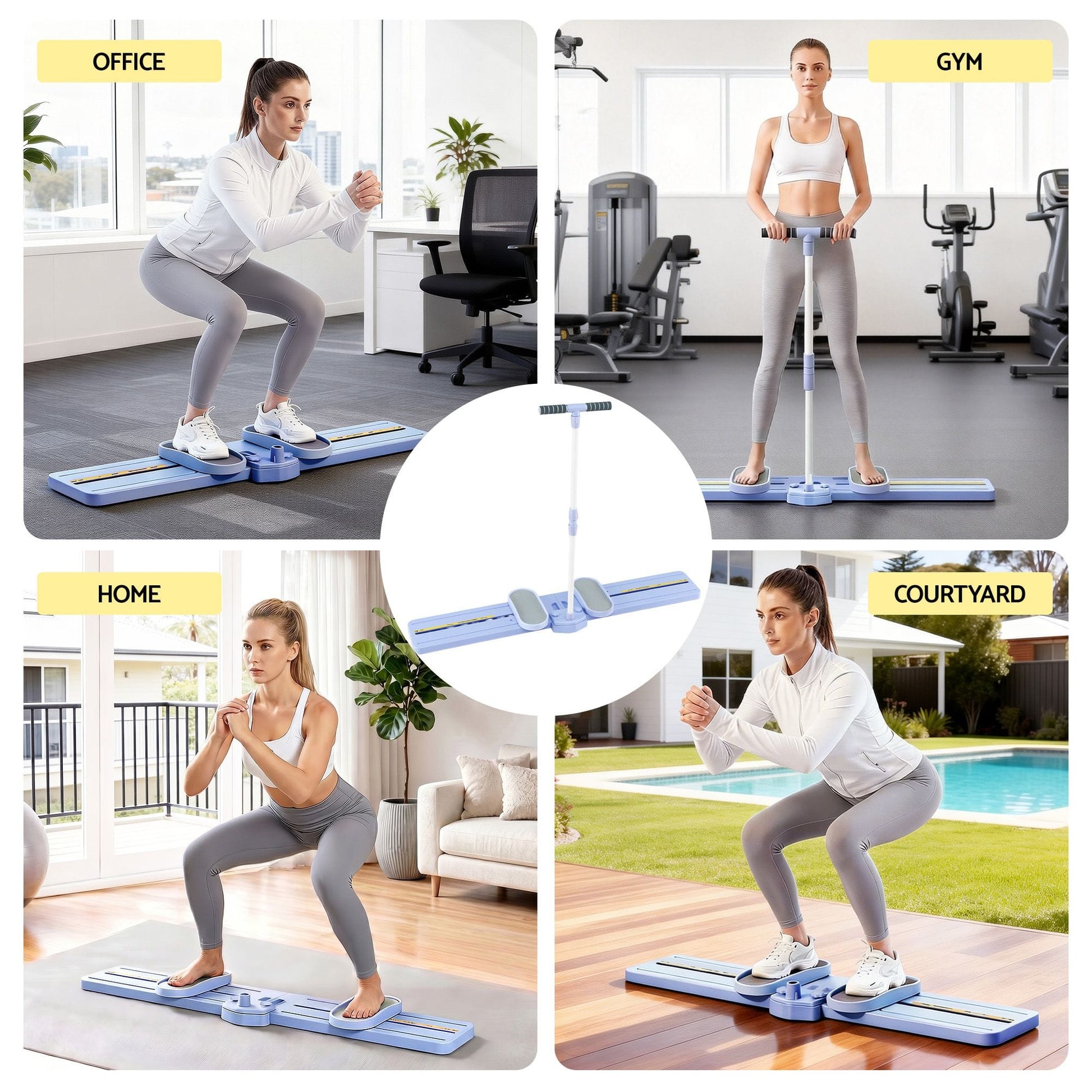 Alona.com.au Sports & Fitness > Exercise, Gym & Fitness > Gym Equipment & Accessories Everfit Thigh Hip Exerciser Home Ski Leg Trainer Machine Fitness Cardio Foldable