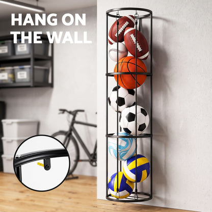 Alona.com.au Sports & Fitness > Exercise, Gym & Fitness > Gym Equipment & Accessories Everfit Vertical Ball Storage Rack with Wheels Sports Equipment Organiser