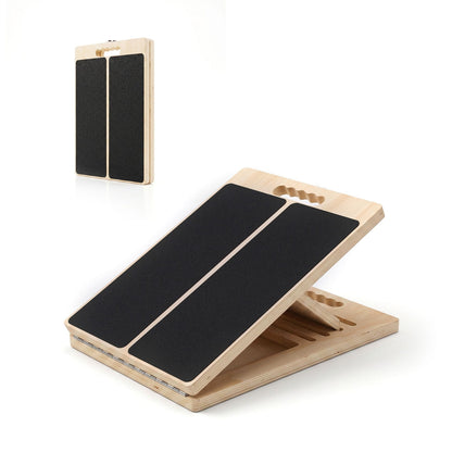 Alona.com.au Sports & Fitness > Exercise, Gym & Fitness > Gym Equipment & Accessories Everfit Wooden Slant Board for Squat & Calf Stretch 5 Angle Foldable Home Gym