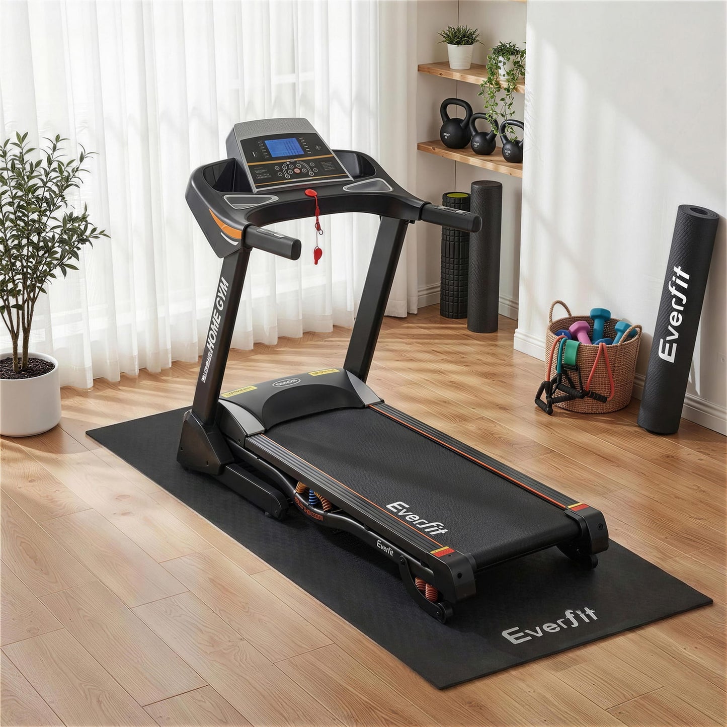 Alona.com.au Sports & Fitness > Exercise, Gym & Fitness > Gym Mats Everfit Exercise Equipment Mat Treadmill Floor Rug Home Gym Bike Fitness Yoga 2M