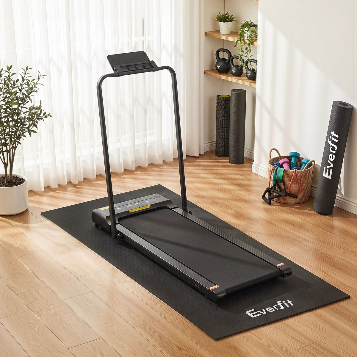 Alona.com.au Sports & Fitness > Exercise, Gym & Fitness > Gym Mats Everfit Exercise Equipment Mat Treadmill Floor Rug Home Gym Fitness Yoga 1.5M
