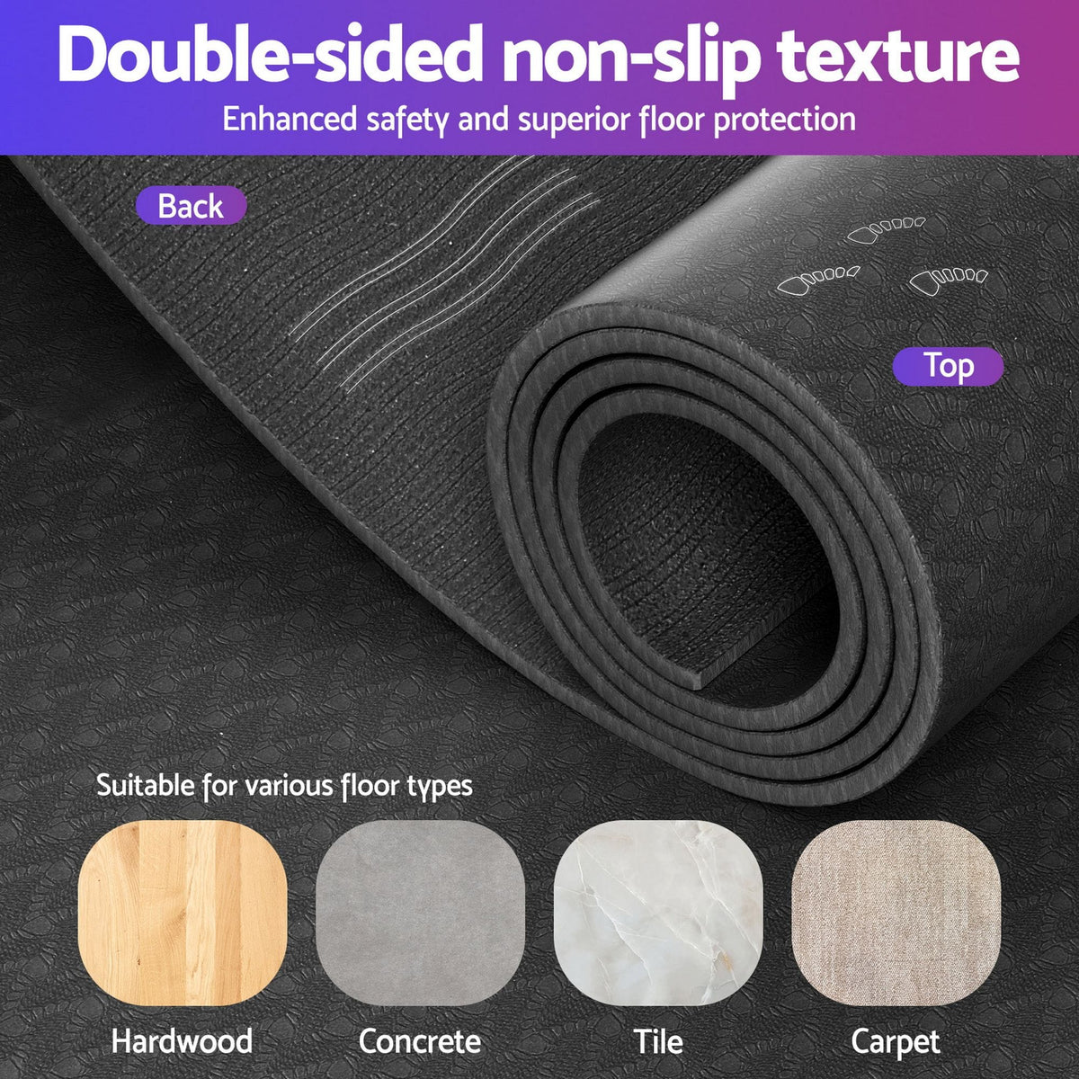 Alona.com.au Sports & Fitness > Exercise, Gym & Fitness > Gym Mats Everfit Exercise Equipment Mat Treadmill Floor Rug Home Gym Fitness Yoga 1.5M