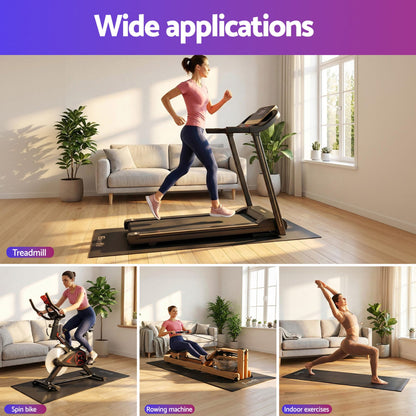 Alona.com.au Sports & Fitness > Exercise, Gym & Fitness > Gym Mats Everfit Exercise Equipment Mat Treadmill Floor Rug Home Gym Fitness Yoga 1.8M