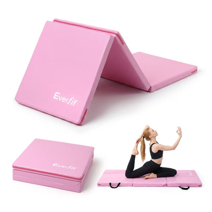 Alona.com.au Sports & Fitness > Exercise, Gym & Fitness > Gymnastics Everfit 180x60cm Gymnastics Mats Folding Exercise Floor Mat Portable 3 Fold Tumbling Mat Pink