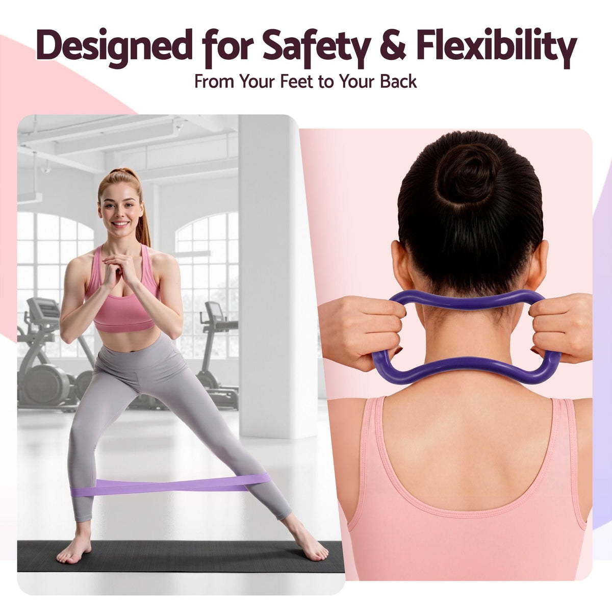 Alona.com.au Sports & Fitness > Exercise, Gym & Fitness > Yoga & Pilates Everfit Pilates Ring Set for Women, 15pcs Home Workout Pilates Equipment with Ring, Ball, Yoga Socks, D-Ring etc. Pilates Starter Kit for Strength, Toning and Flexibility Purple