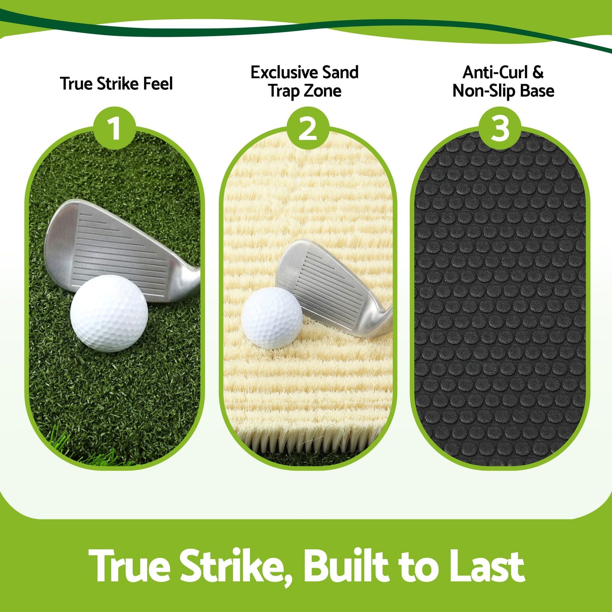 Alona.com.au Sports & Fitness > Golf > Golf Accessories Everfit Golf Hitting Mat Practice Turf 4 in 1 Foldable Training Aid Backyard