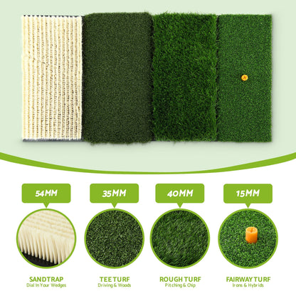 Alona.com.au Sports & Fitness > Golf > Golf Accessories Everfit Golf Hitting Mat Practice Turf 4 in 1 Foldable Training Aid Backyard