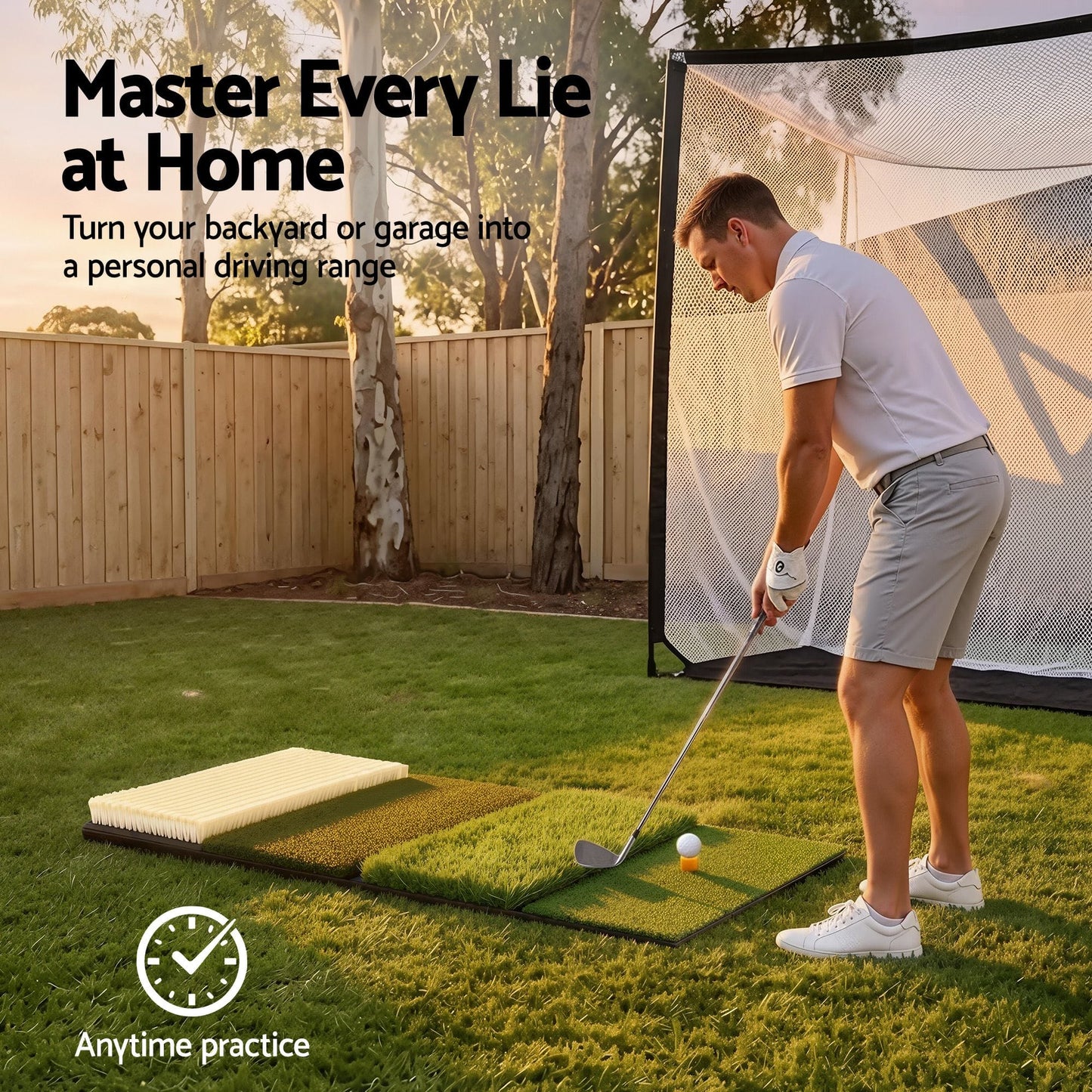 Alona.com.au Sports & Fitness > Golf > Golf Accessories Everfit Golf Hitting Mat Practice Turf 4 in 1 Foldable Training Aid Backyard