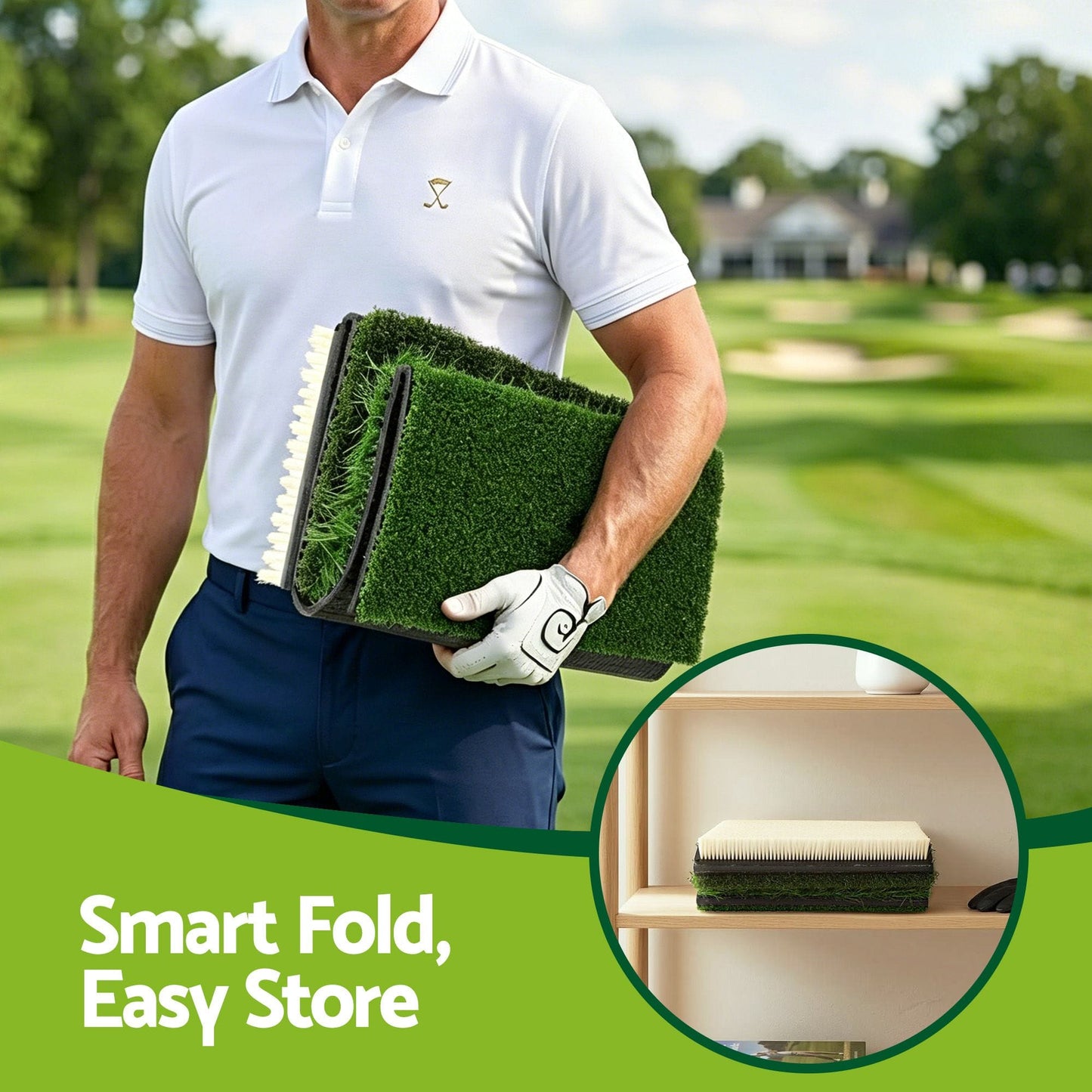 Alona.com.au Sports & Fitness > Golf > Golf Accessories Everfit Golf Hitting Mat Practice Turf 4 in 1 Foldable Training Aid Backyard