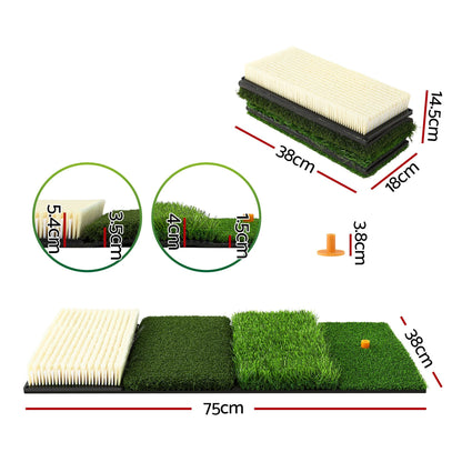 Alona.com.au Sports & Fitness > Golf > Golf Accessories Everfit Golf Hitting Mat Practice Turf 4 in 1 Foldable Training Aid Backyard