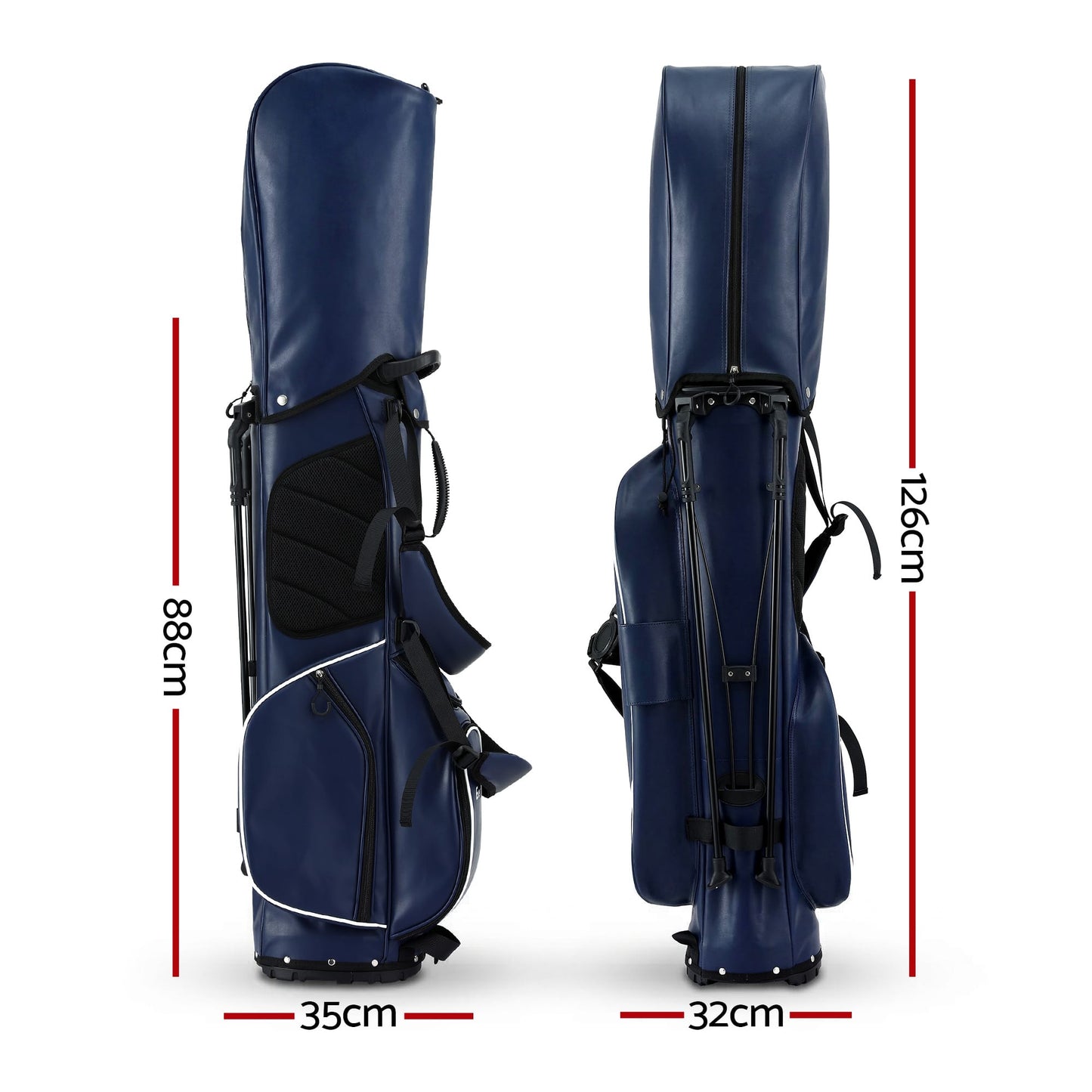 Alona.com.au Sports & Fitness > Golf > Golf Accessories Everfit Golf Stand Bag Lightweight Carry Bag Dual Strap Club Divider Blue
