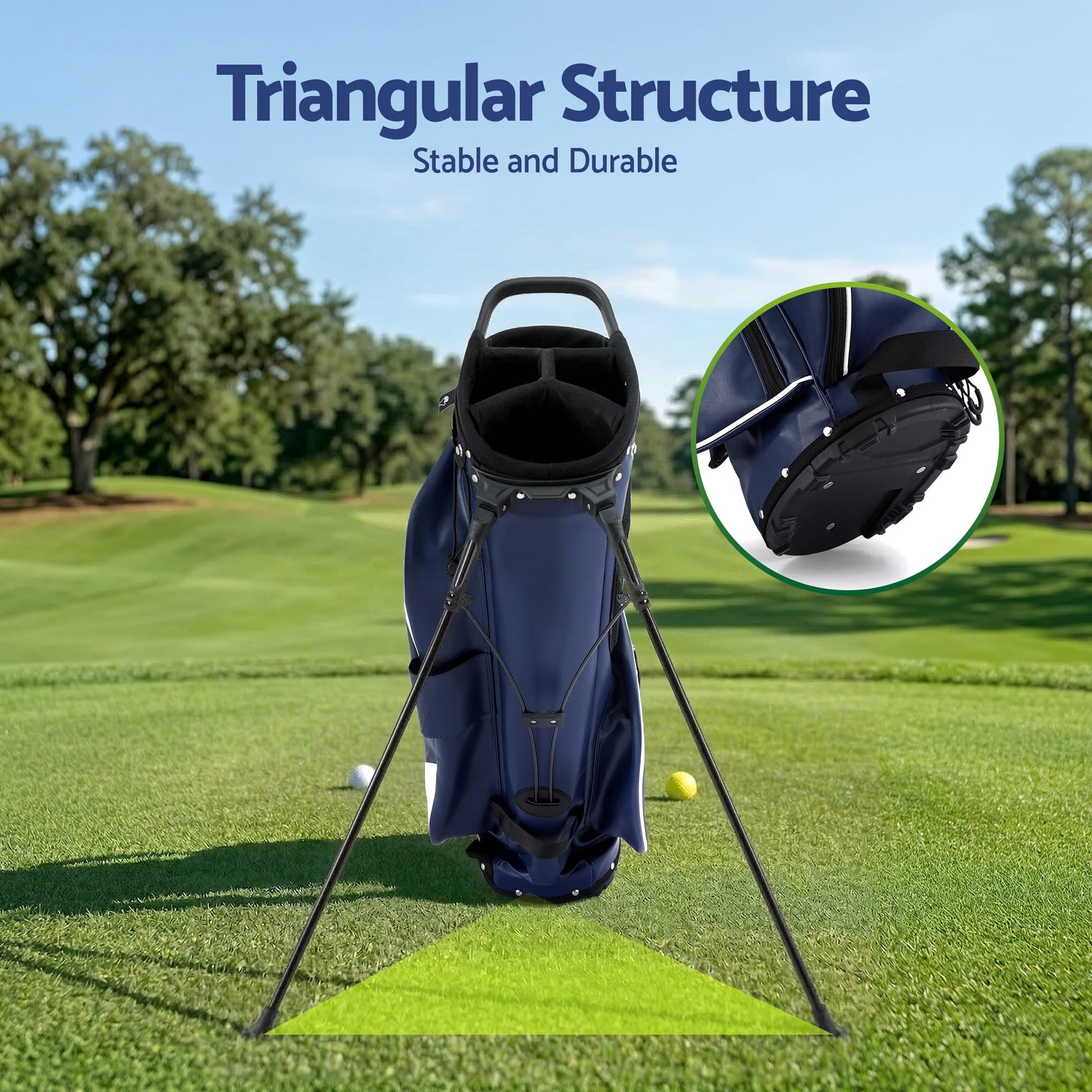 Alona.com.au Sports & Fitness > Golf > Golf Accessories Everfit Golf Stand Bag Lightweight Carry Bag Dual Strap Club Divider Blue