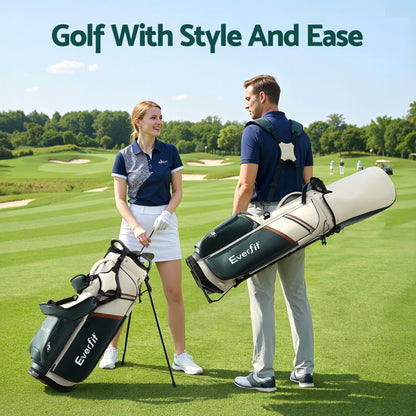 Alona.com.au Sports & Fitness > Golf > Golf Accessories Everfit Golf Stand Bag Lightweight Carry Bag Dual Strap Club Divider