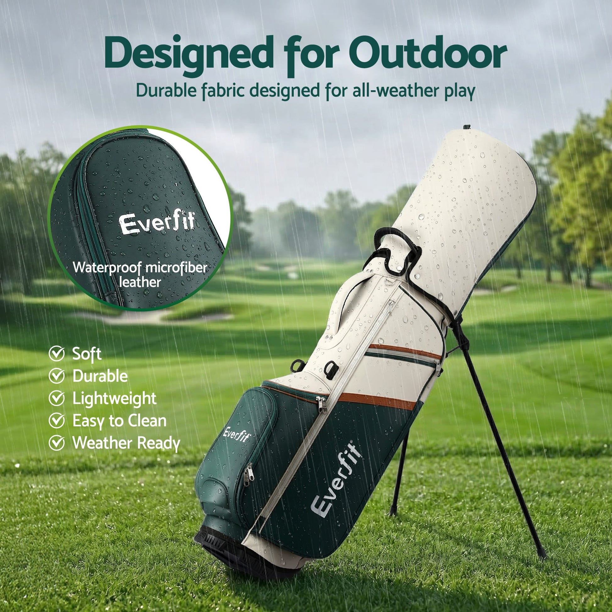 Alona.com.au Sports & Fitness > Golf > Golf Accessories Everfit Golf Stand Bag Lightweight Carry Bag Dual Strap Club Divider
